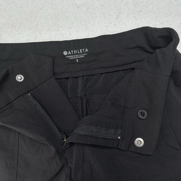 Athleta Shorts Womens 2 Trekkie Short Black Ripstop Trail Hiking Nylon Gorpcore - Picture 8 of 10